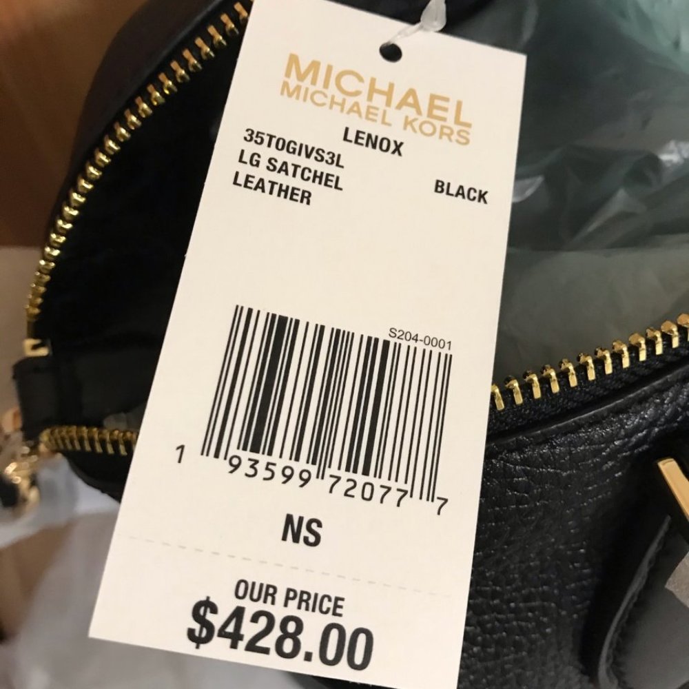 MICHAEL KORS LENOX BLACK PEBBLE LEATHER SATCHEL - Picture 5 of 6